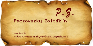 Paczovszky Zoltán névjegykártya