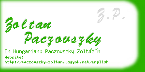 zoltan paczovszky business card